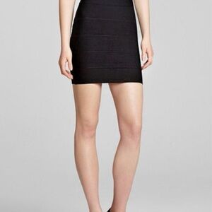 BCBGMaxAzria Black Simone Bandage Mini Skirt-XS